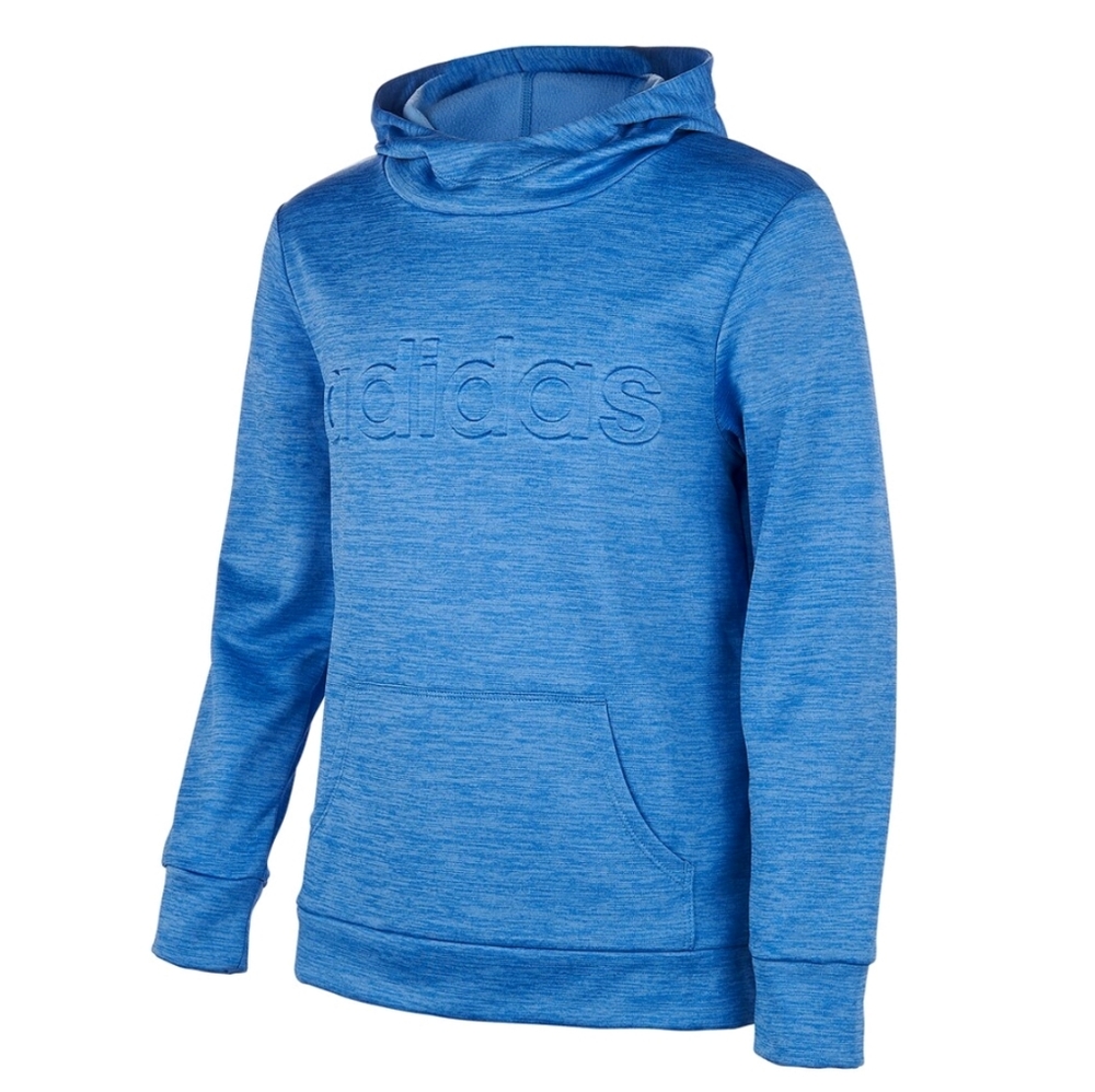 Girl's Adidas Embrossed Fleece Warm Outdoor Hoodie Blue Medium sz 10/12